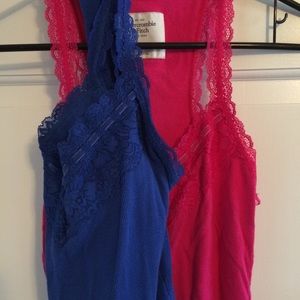 2 pack of AnF bright lace tanks